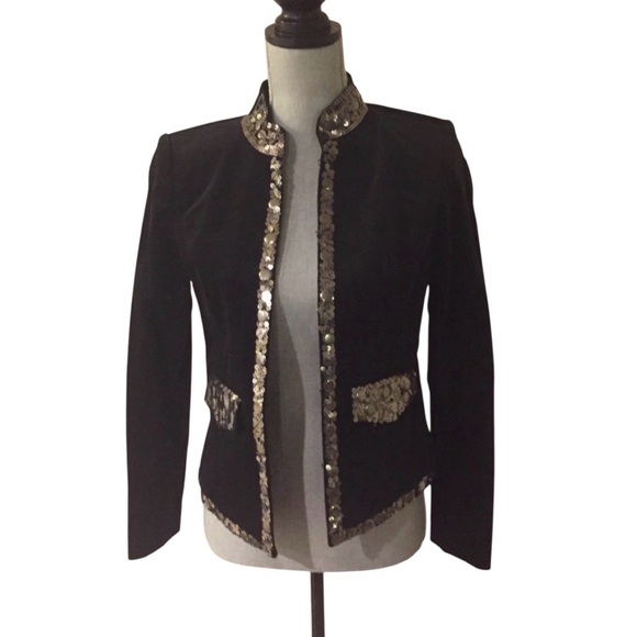 Michael Kors Black Velvet Jacket w/ Sequins ~ NWT - Picture 4 of 16